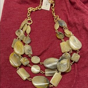 Talbots Gold and Cream Statement Necklace SOLD